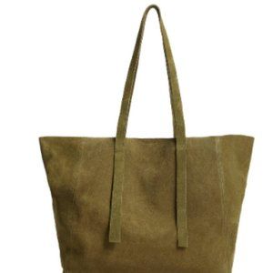 Mango Olive Suede Bag